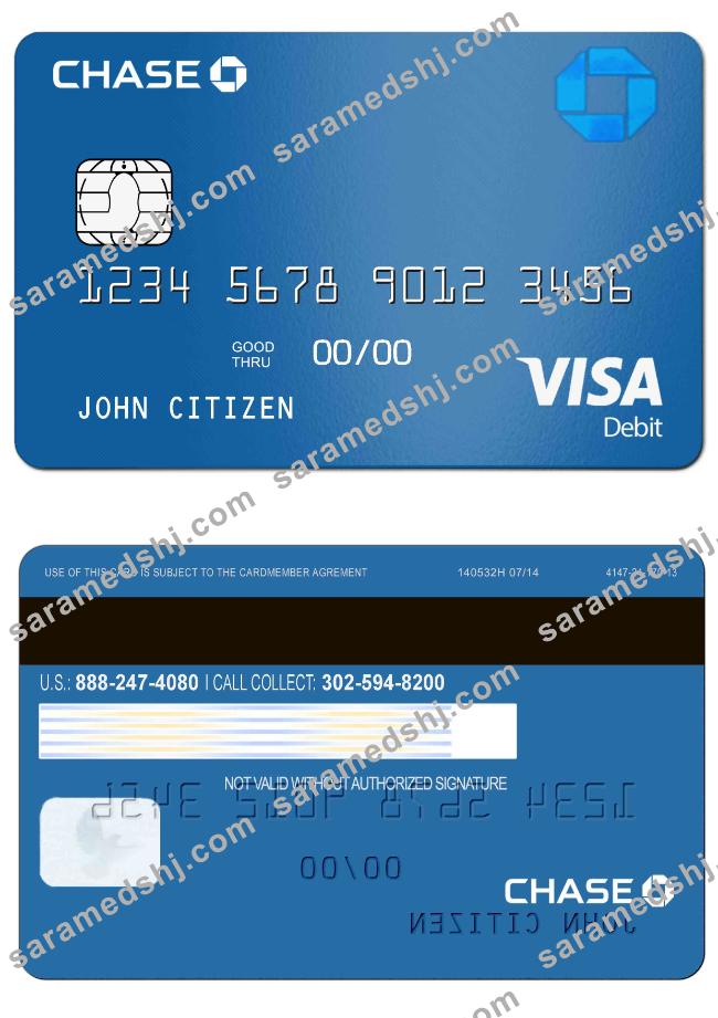 USA Chase Bank Visa Debit Card